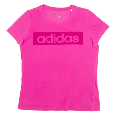 ADIDAS Womens T-Shirt Pink L