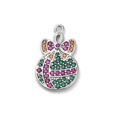 Christmas Series Brass Micro Pave Cubic Zirconia Pendants