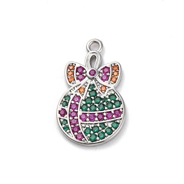 Christmas Series Brass Micro Pave Cubic Zirconia Pendants