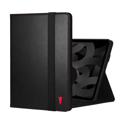 Apple iPad 11th Gen A16 / 10th Gen Leather Case - Black with Red Detail