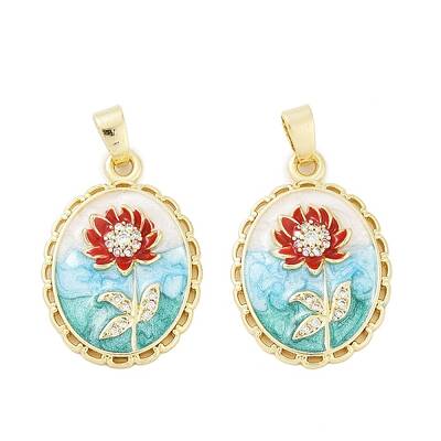 Brass Micro Pave Clear Cubic Zirconia Pendants