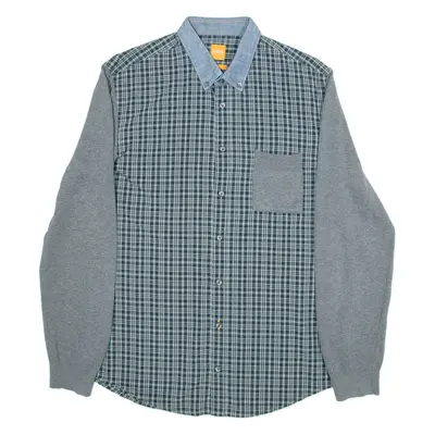 BOSS Slim Fit Mens Shirt Grey Check Long Sleeve L