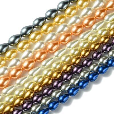 Teardrop Grade A Glass Pearl Beads Strands