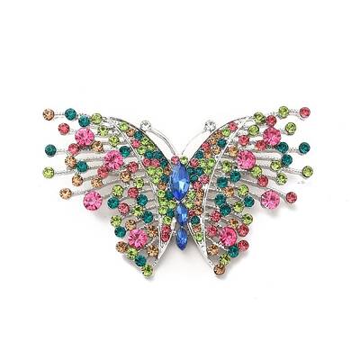 Colorful Rhinestone Butterfly Lapel Pin