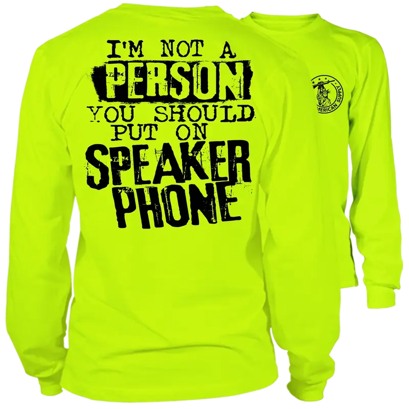 Speaker Phone - Long Sleeve Hi-Vis T-Shirt