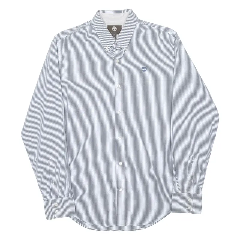 TIMBERLAND Mens Shirt Blue Striped Long Sleeve L