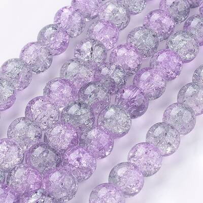 Spray Painted Crackle Glass Beads Strands