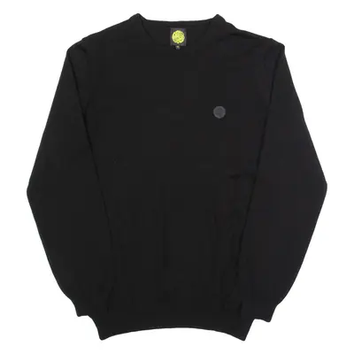 PRETTY GREEN Womens Jumper Black Tight Knit Wool M
