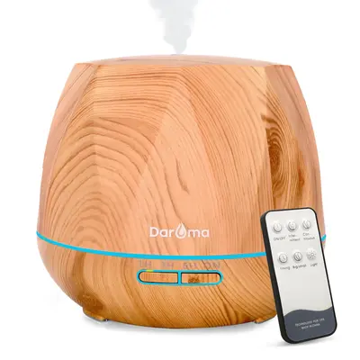 Upgraded DAROMA 550ml Essential Oil Diffuser, Upgraded Remote Control 7 in 1 Aromatherapy Ultrasonic Cool Mist Humidifier, 7 ...