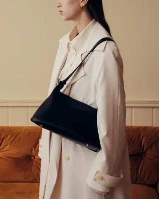 ?? Two-Tone Hobo Corn Leather | Color: Black