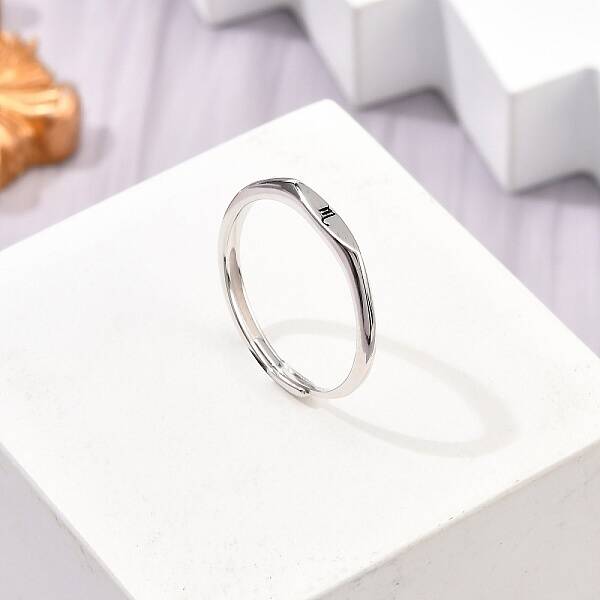 Rhodium Plated 925 Sterling Silver Adjustable Rings