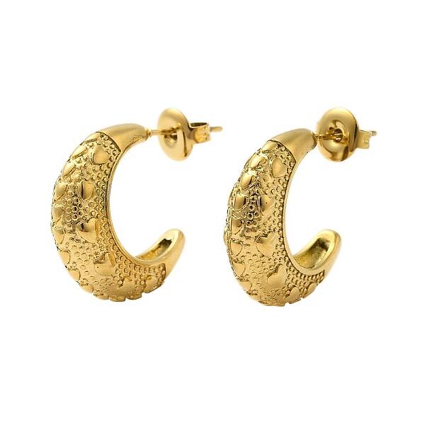 304 Stainless Steel Moon Stud Earrings for Women