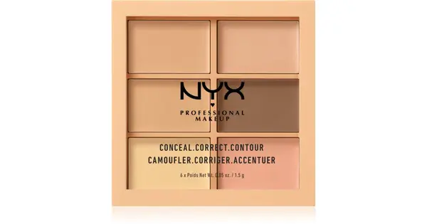 NYX Professional Makeup Contour color corrector and contouring palette 01 Light 6 x 1.5 g
