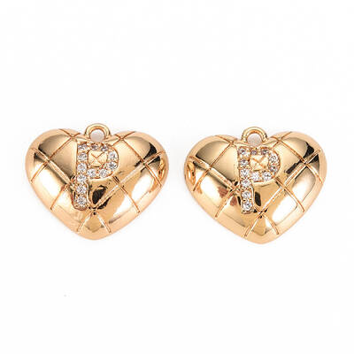 Brass Micro Pave Clear Cubic Zirconia Pendants