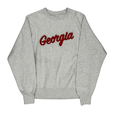 Reverse Weave Georgia Champion Sweatshirt - Small Grey Cotton Blend