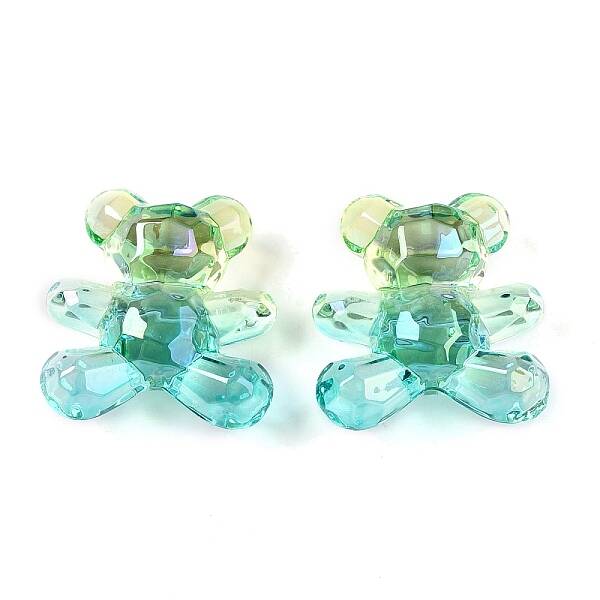 Gradient Color Transparrent Acrylic Eoropean Beads