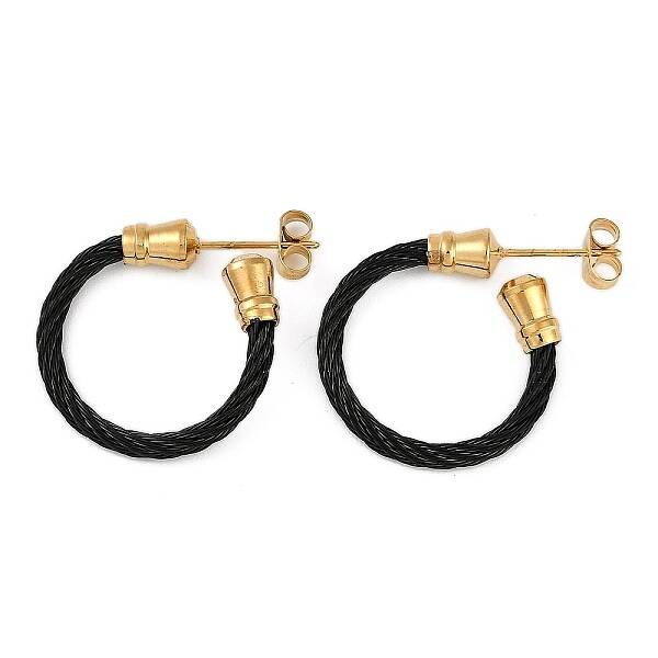 Ion Plating(IP) 304 Stainless Steel Twist Stud Earrings for Women