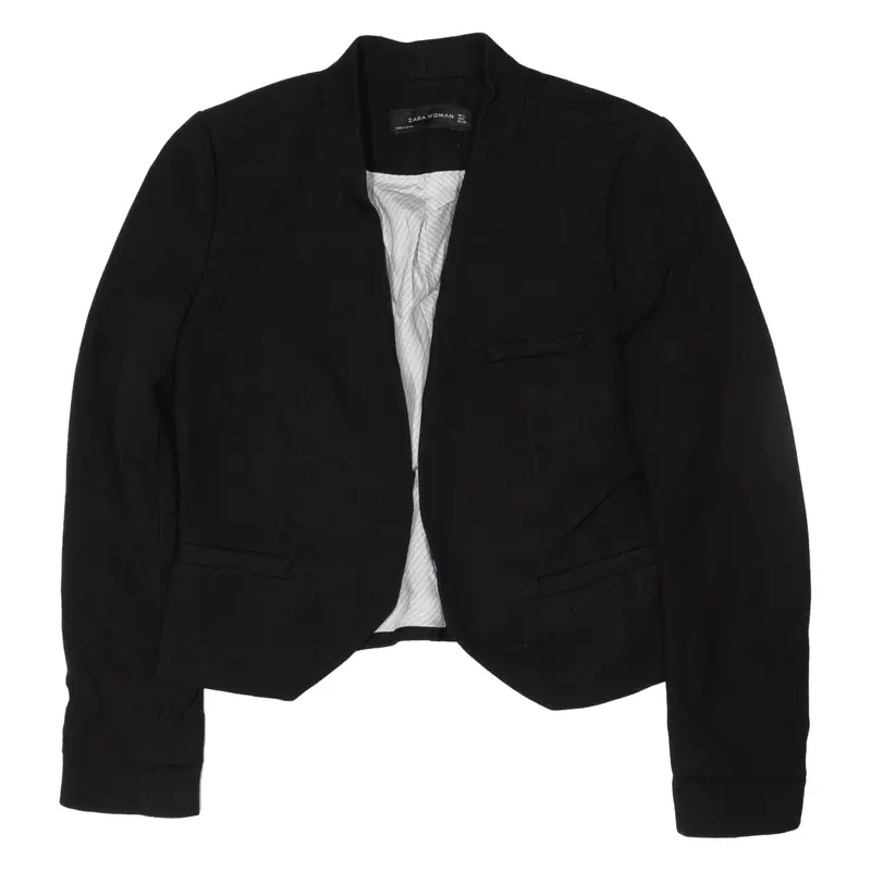 ZARA Blazer Jacket Black Wool Womens S