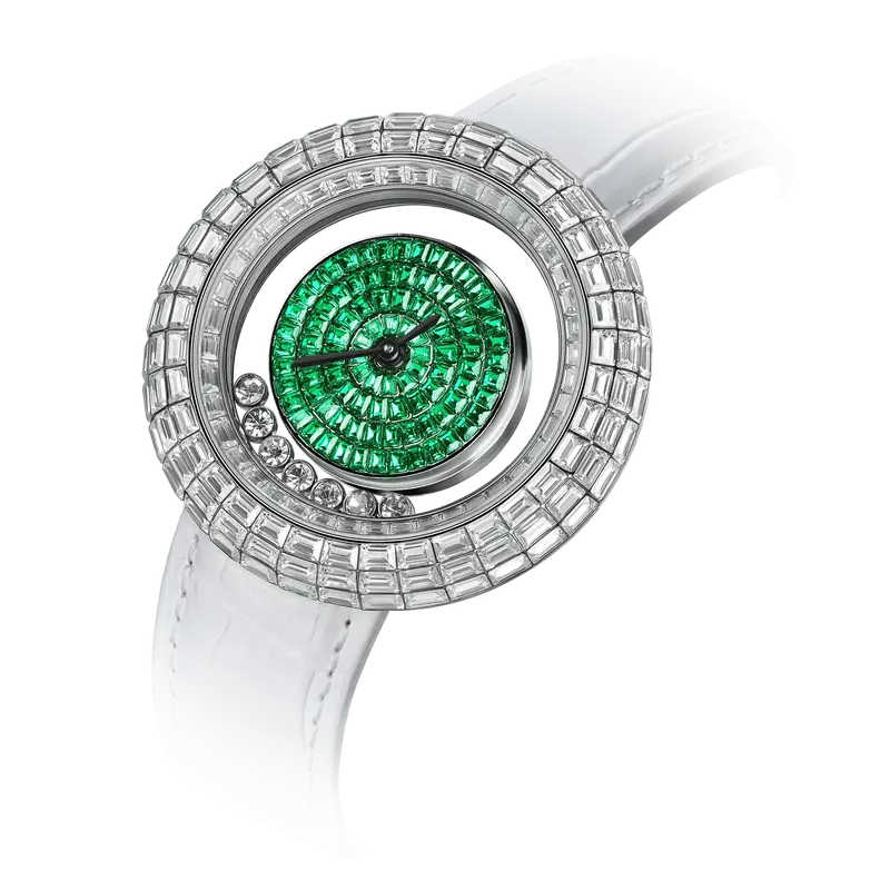 TSAR BOMBA Luxury Women's Watch | Green | Nucleus Femme 01 | Full Diamond Pave Floating Crystal Dial | Elegant Round Jewelry ...