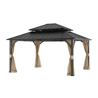 SUNJOY Light Tan  Replacement Mosquito Netting For Churchill Hard Top Gazebo (13X15 Ft) A102011940 Sold At BJ's.COM