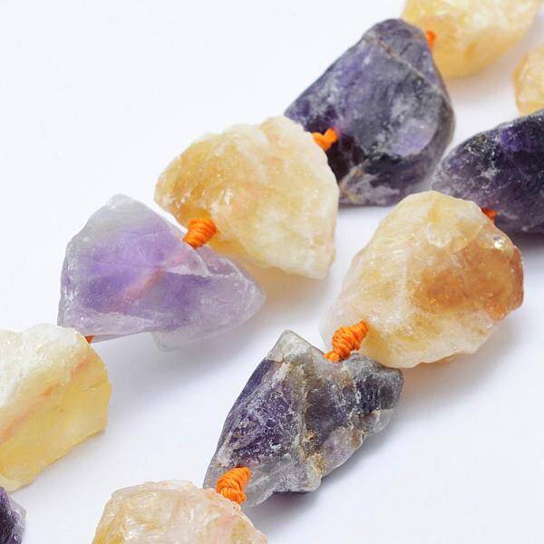 Rough Natural Amethyst and Citrine Beads Strands
