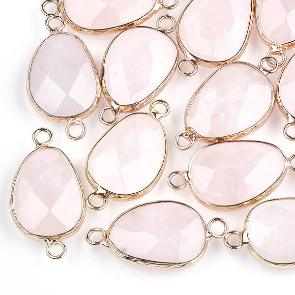 Natural Rose Quartz Links connectors