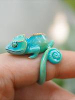 Vintage Chameleon Design Ring, Cute Animal Design Ring, Fashion Jewelry Accessories for Women & Men, Trendy All-match & Exqui...