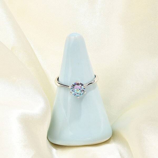 Rhodium Plated 925 Sterling Silver Moissanite Adjustable Rings