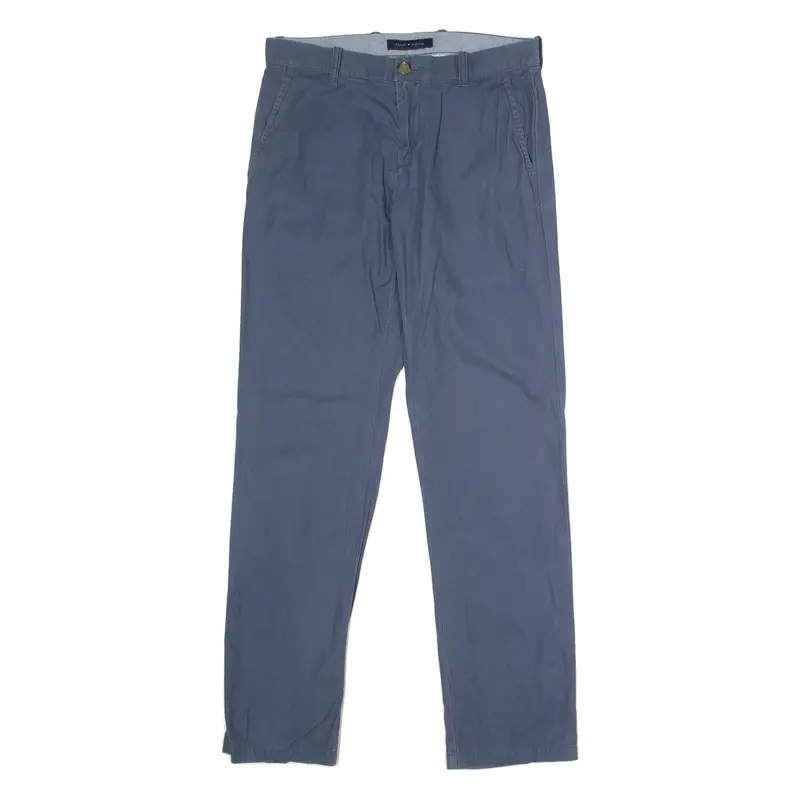 TOMMY HILFIGER Custom Fit Chino Mens Twill Trousers Blue Straight W30 L32