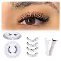 Magnetic Eyelashes Magnetic Lashes with Applicator No Glue or Eyeliner Clear Band Lashes Wispy Magnetic Eyelashes Look Like L...