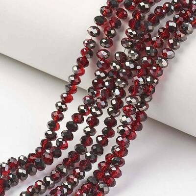 Electroplate Transparent Glass Beads Strands