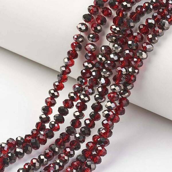 Electroplate Transparent Glass Beads Strands