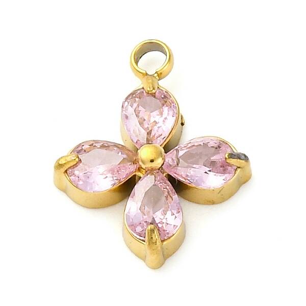 304 Stainless Steel Micro Pave Cubic Zirconia Pendants