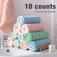10 Counts Microfiber Cleaning Cloth, Super SoftAbsorbent Dish Towels Rags Cloths for WashingDishes and Kitchen Drying Cleanin...