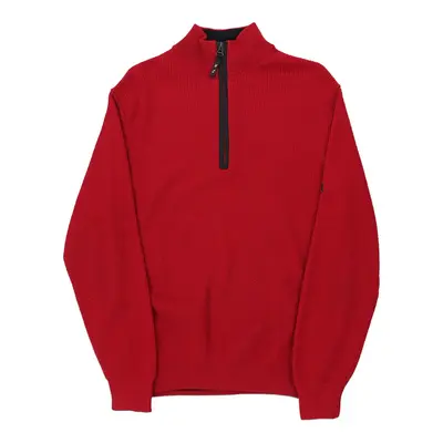Nautical Club 1/4 Zip - Large Red Cotton