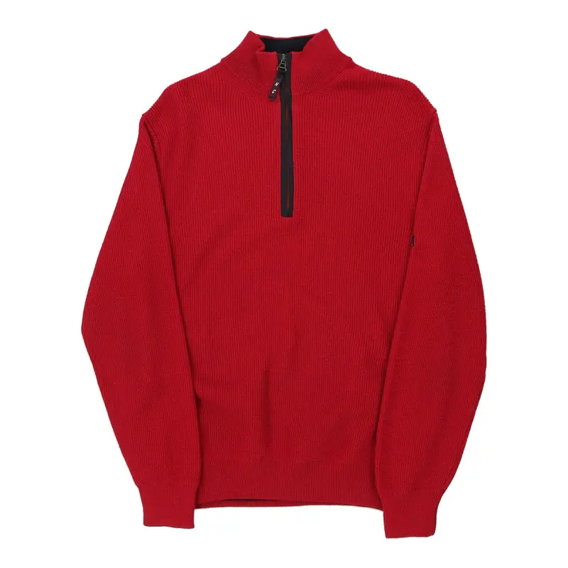 Nautical Club 1/4 Zip - Large Red Cotton