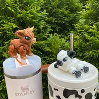 Highland Cow Articulated Straw Toppers and Charms for Stanley Tumbers & 9.5mm Straws with Durable PLA Design - Stylish, Bever...