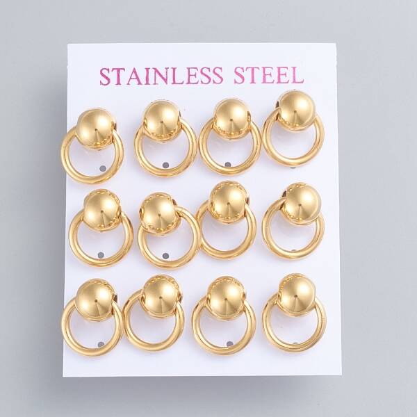304 Stainless Steel Dangle Stud Earrings