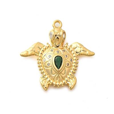 Brass Micro Pave Cubic Zirconia Charms