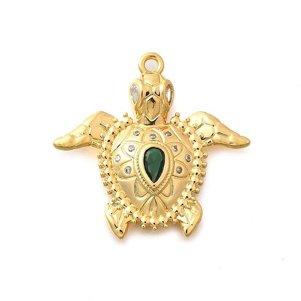 Brass Micro Pave Cubic Zirconia Charms