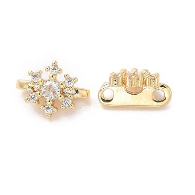 Christmas Brass Pave Clear Cubic Zirconia Slide Charms