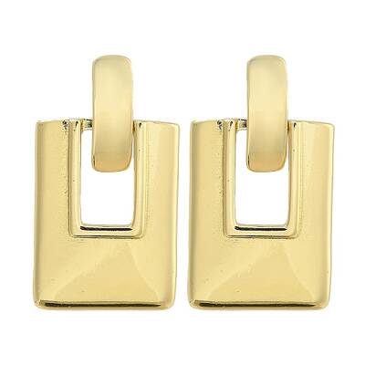 Brass Rectangle Stud Earrings