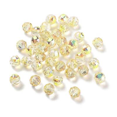 Electroplate Round Glass Beads