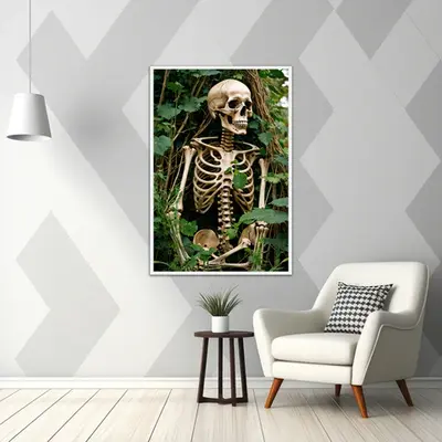 Skeleton Resting in Green