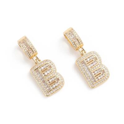 Brass Micro Pave Cubic Zirconia Pendants
