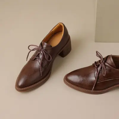 CHIKO Rexanne Round Toe Block Heels Oxfords Shoes
