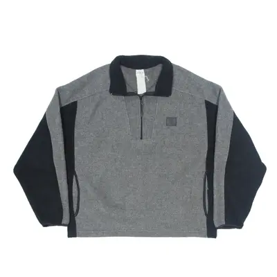 CALVIN KLEIN Patterned Fleece Grey Colourblock 1/4 Zip Mens L