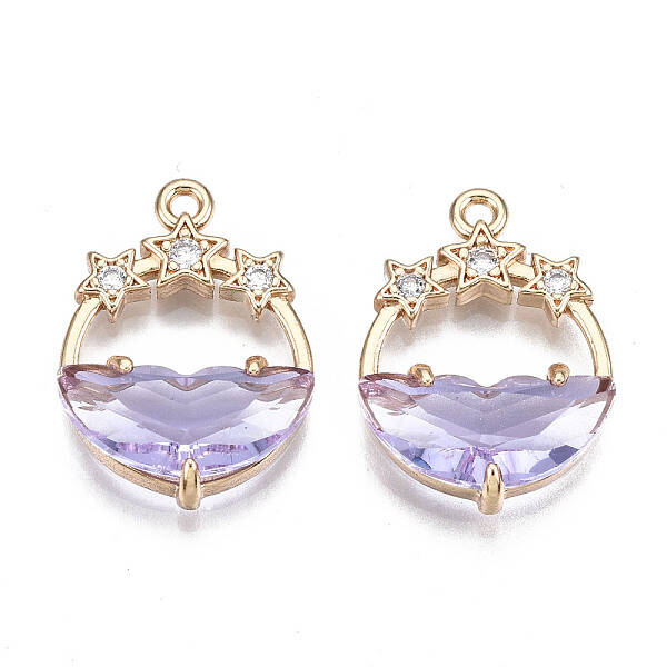 Faceted Transparent Glass Pendants