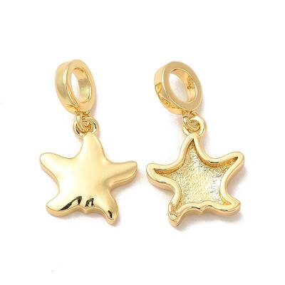 Rack Plating Brass Star European Dangle Charms