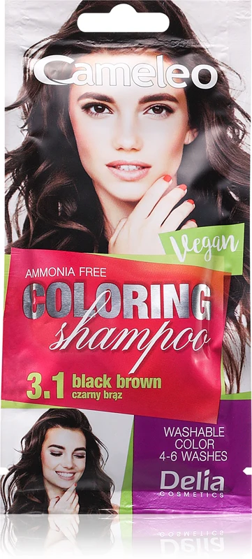 Delia Cosmetics Cameleo Colored shampoo for hair color 3.1 Black Brown 40 ml